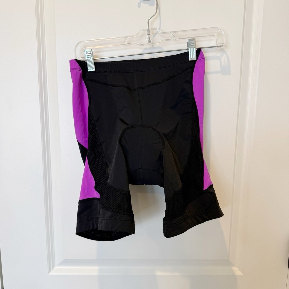 Beroy Womens Black Padded Cycling Shorts Size Large Athletic Bike Racing Riding